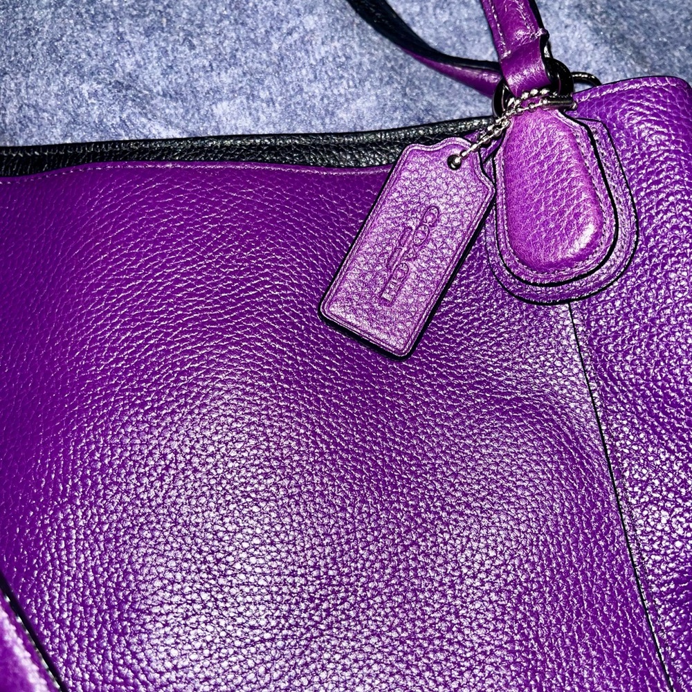 ✨ Coach Edie 31 Purple Pebbled Leather Shoulder Bag / Tote ✨ - Picture 5 of 7